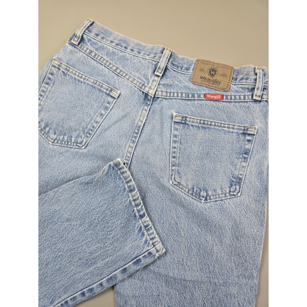 Vintage Wrangler Mens Regular Fit Light Wash Straight Leg Denim Jeans 31x30